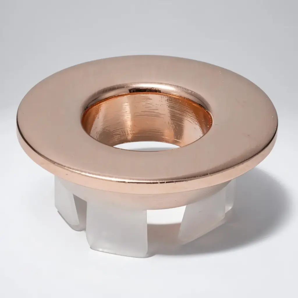 Basin Overflow Cover-Round Rose Gold