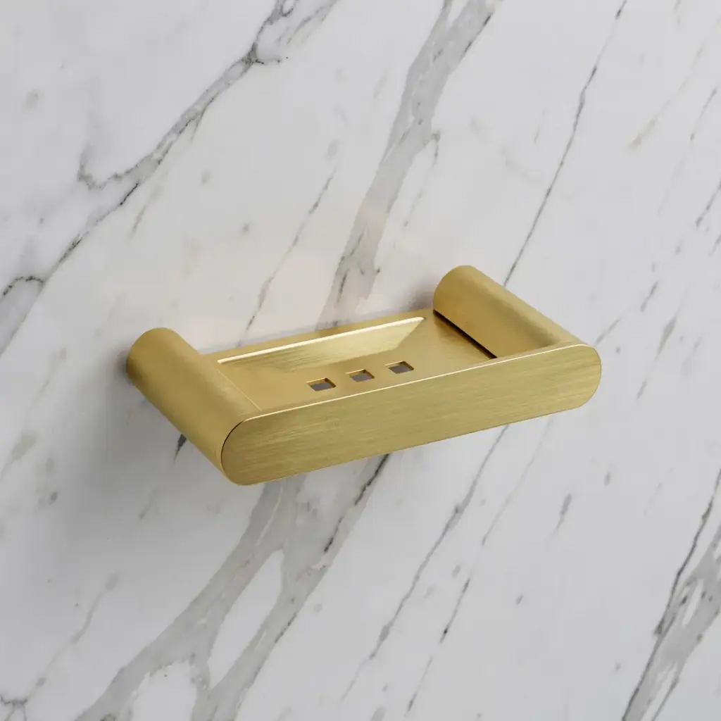 [40918] Bellino Brushed Yellow Gold Soap Dish