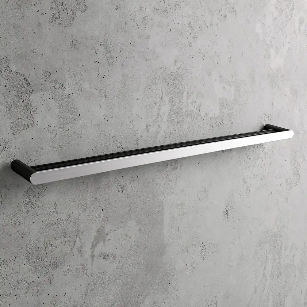 [40901] Bellino Chrome & Matte Black 800mm Double Towel Rail