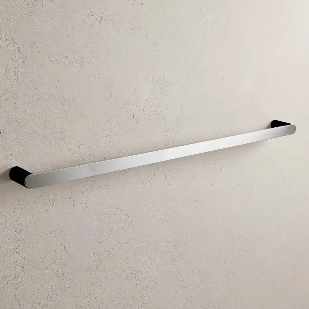 [40899] Bellino Chrome & Matte Black 800mm Single Towel Rail