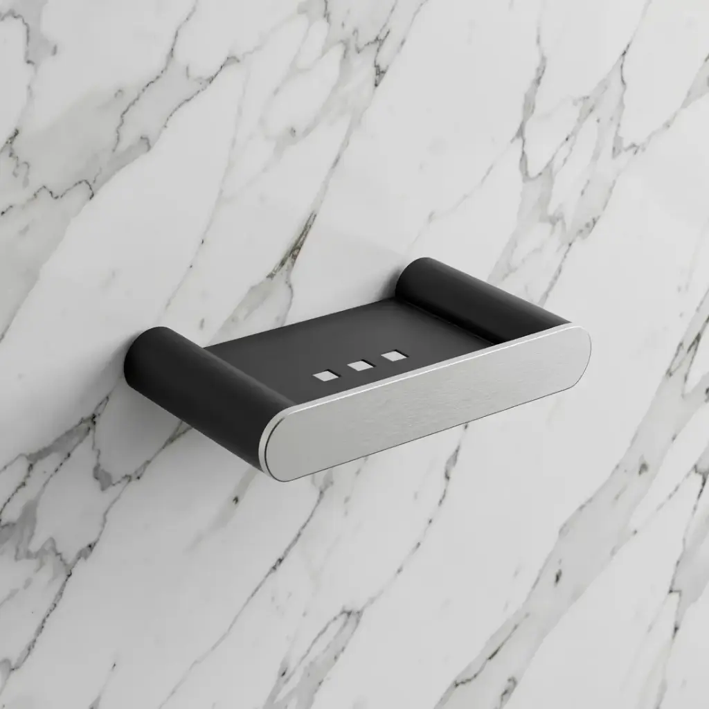 [40903] Bellino Chrome & Matte Black Soap Dish