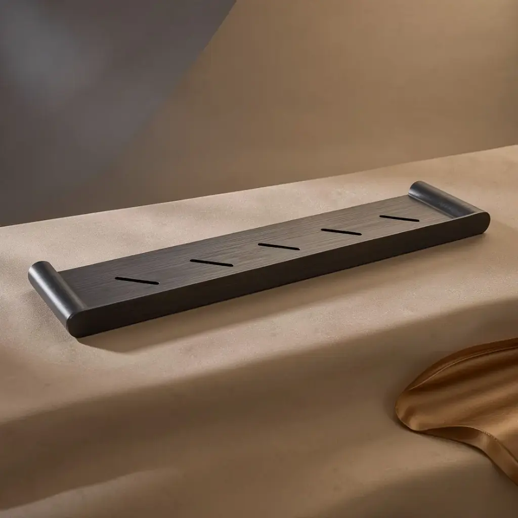 [40950] Bellino Gun Metal Grey Shower Shelf