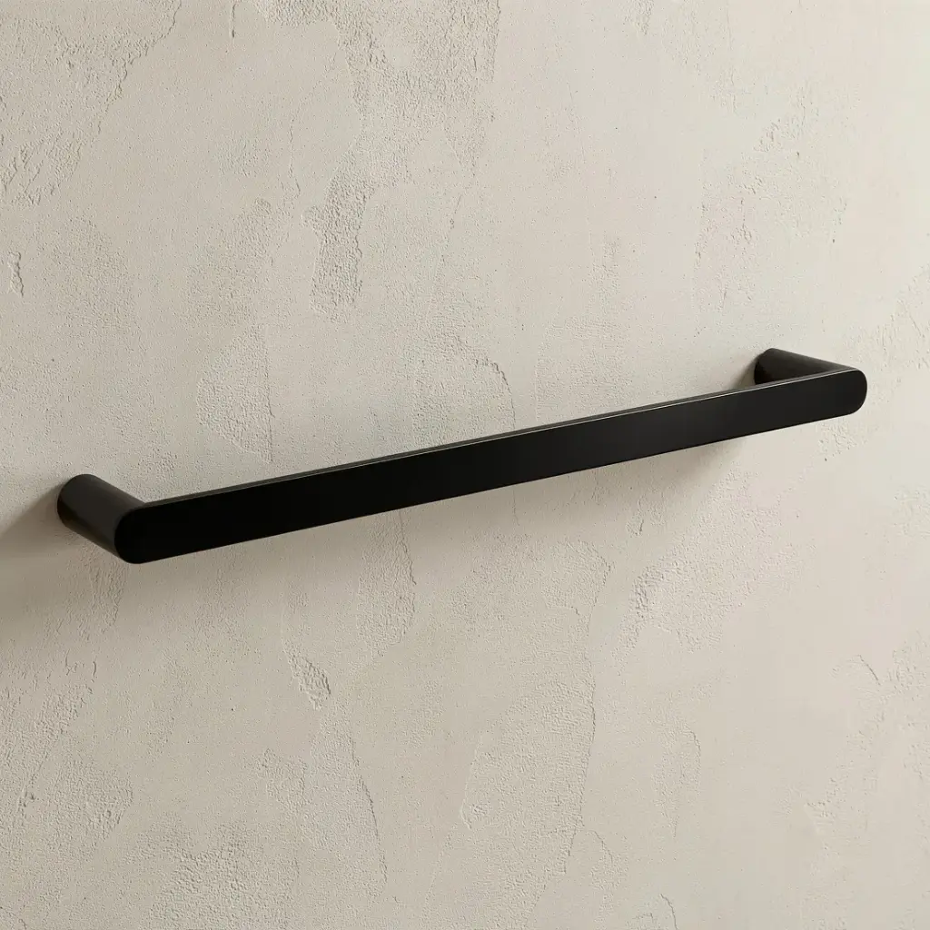 [40958] Bellino High Gloss Black 600mm Single Towel Rail