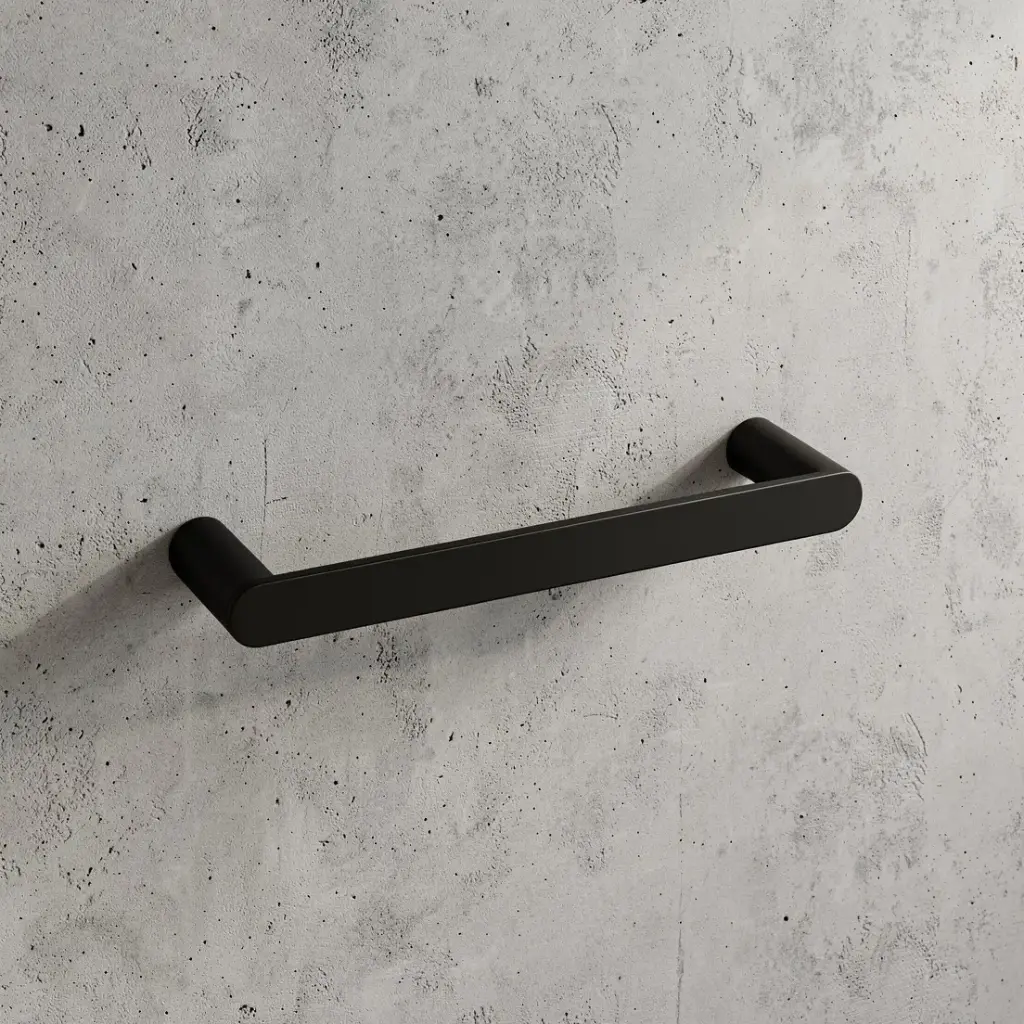[40893] Bellino Matte Black Hand Towel Rail 300mm