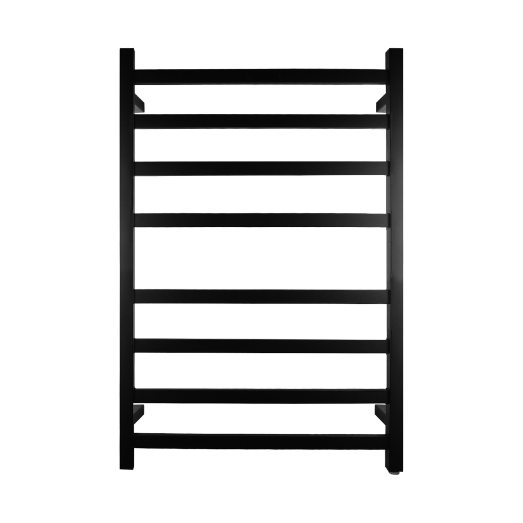 [40444] Black Square Electric Heated Towel Rack 8 Bars