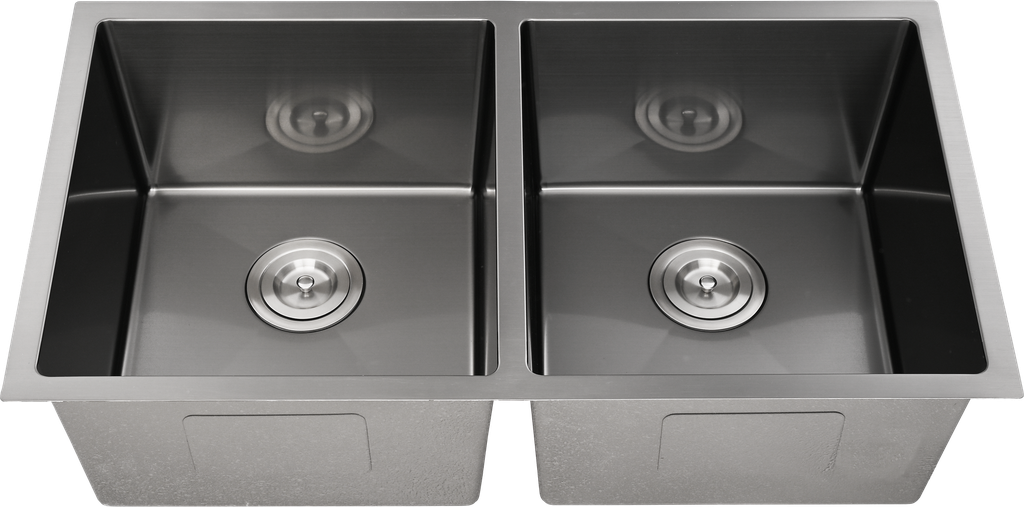 [56020] Bowl Size:350X400X230mm Overall Size:775X450X230mm Gun Metal Kliff Hand Made Stainless Steel Sinks