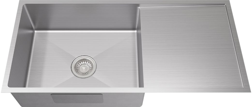 [56023] Bowl Size:540X400X230mm Overall Size:980X440X230mm Brushed Staineless Steel Kliff Hand Made Stainless Steel Sinks