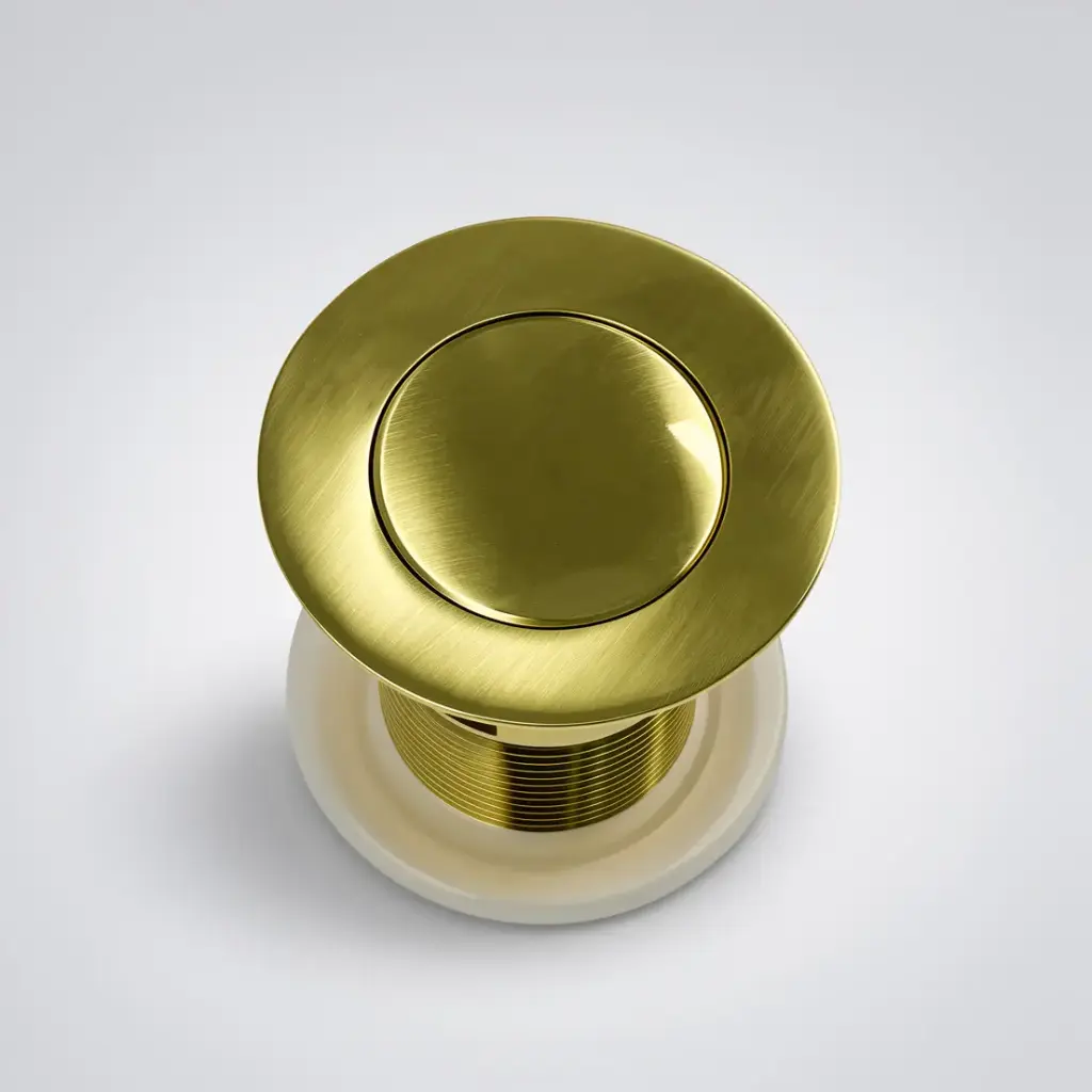 [70048/PW32BG] Brushed Gold Solid Brass 32mm Pop Up Waste With Overflow
