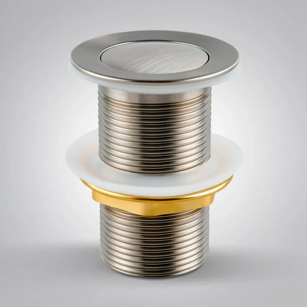 Brushed Nickel 32/40mm Solid Brass Basin Pop Up Waste with NO Overflow