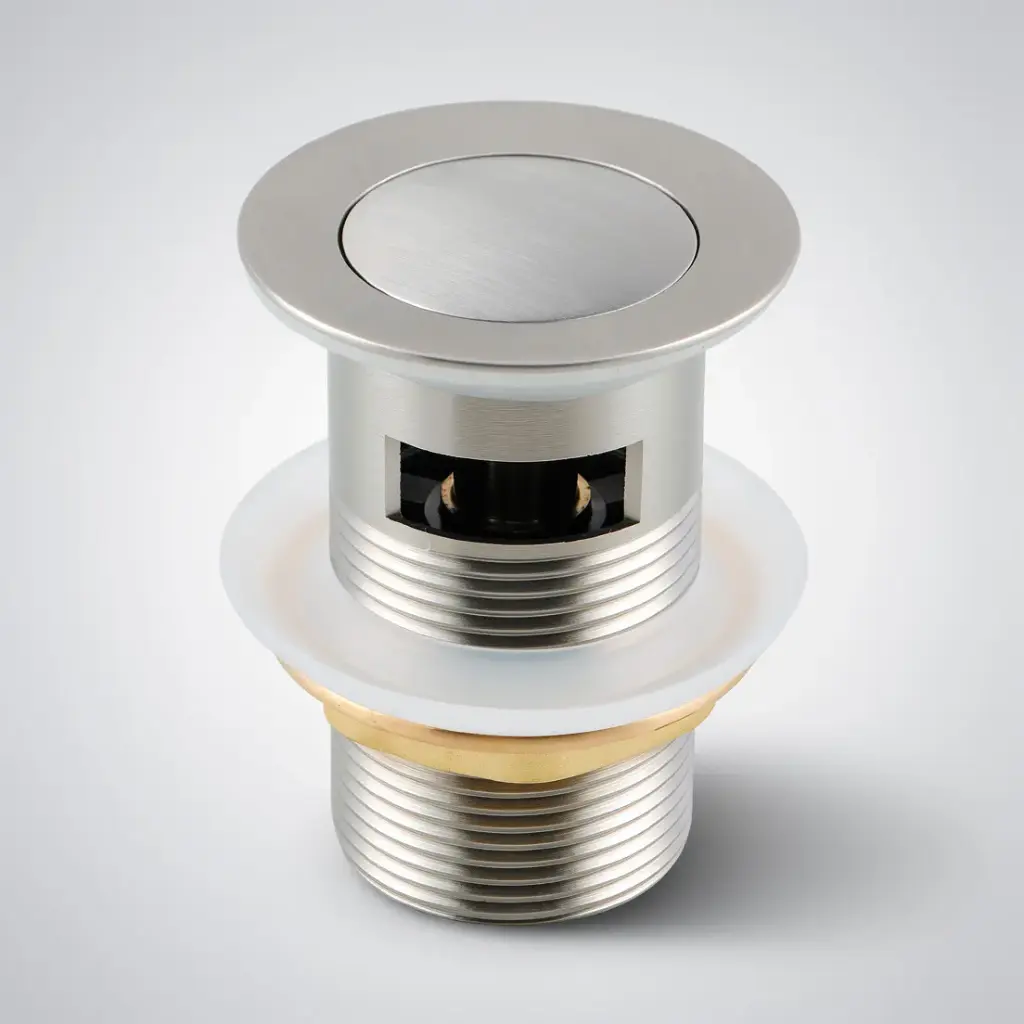 [41084] Brushed Nickel 32/40mm Solid Brass Basin Pop Up Waste with Overflow