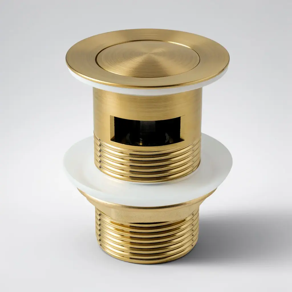 [41083] Brushed Yellow Gold 32/40mm Solid Brass Basin Pop Up Waste with Overflow