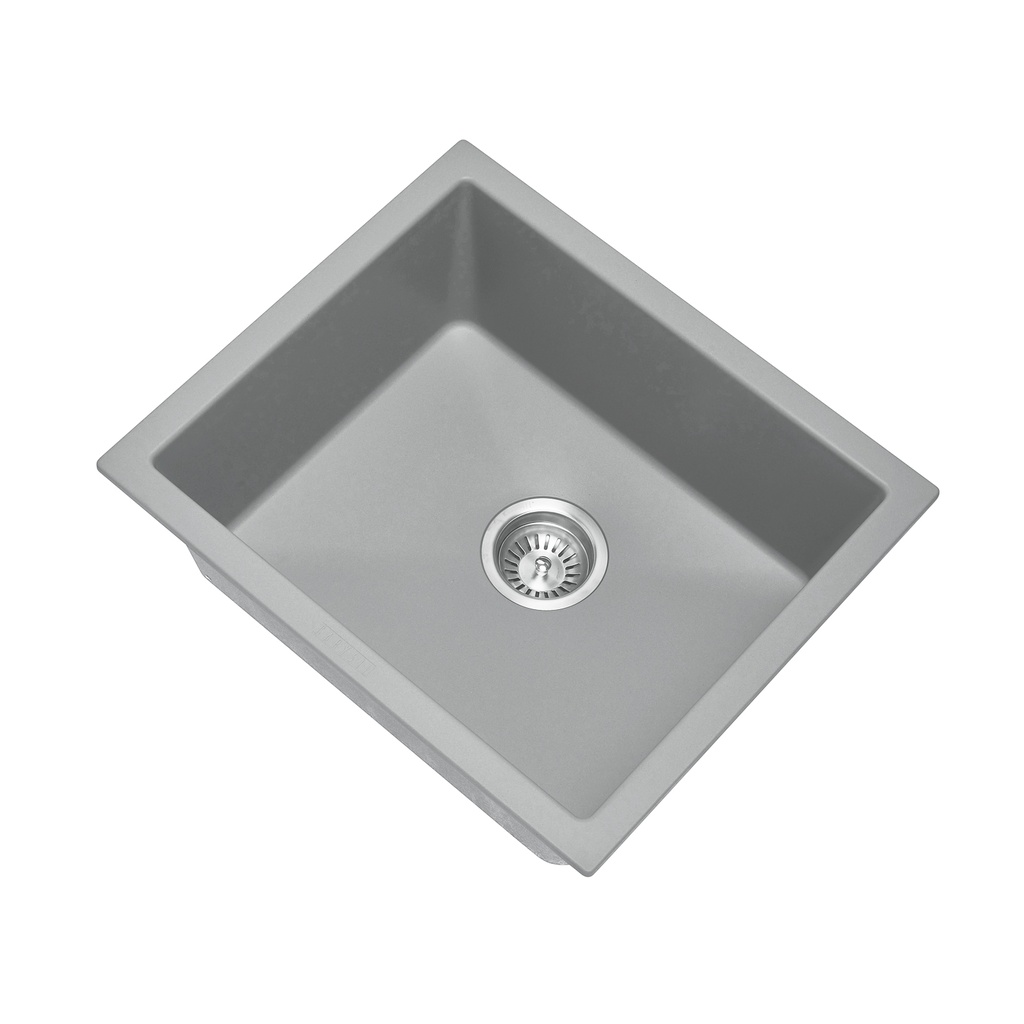 [40544] Carysil Salsa Concrete Grey Single Bowl Granite Kitchen Sink 533*457mm
