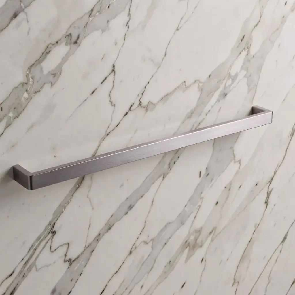 [41032] Cavallo Brushed Nickel Square Single Towel Rail 800mm