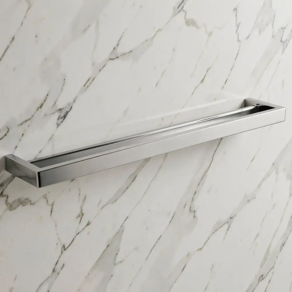 [40984] Cavallo Chrome Square Double Towel Rail 800mm