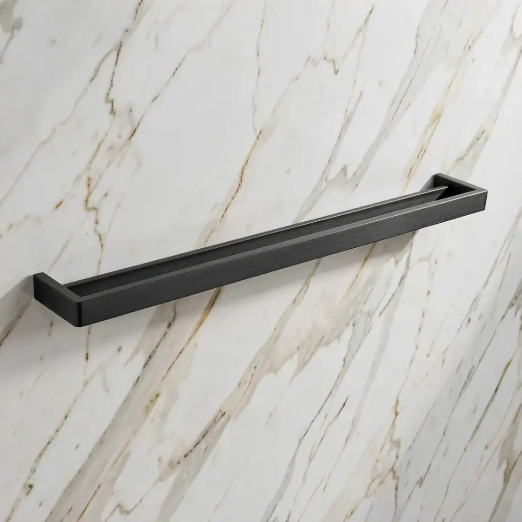 [41048] Cavallo Gun Metal Grey Square Double Towel Rail 800mm