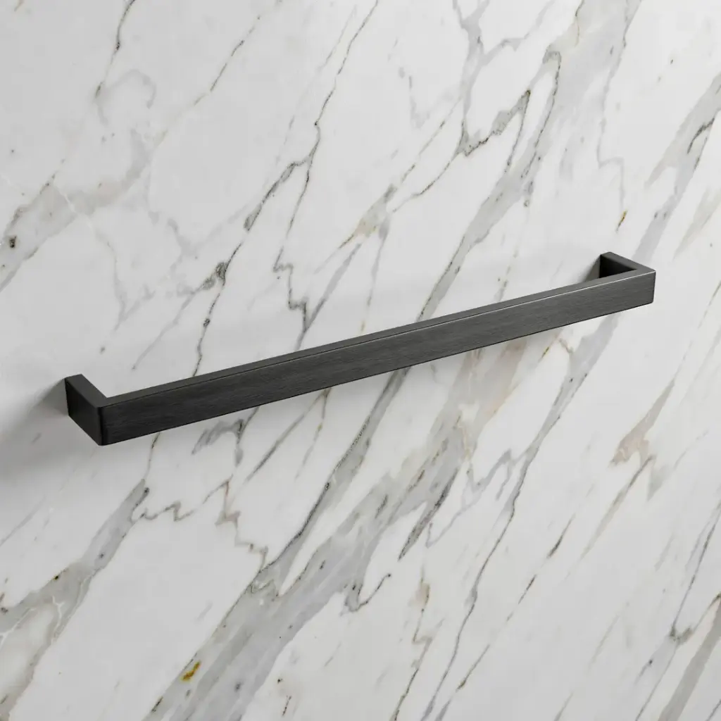 [41045] Cavallo Gun Metal Grey Square Single Towel Rail 600mm