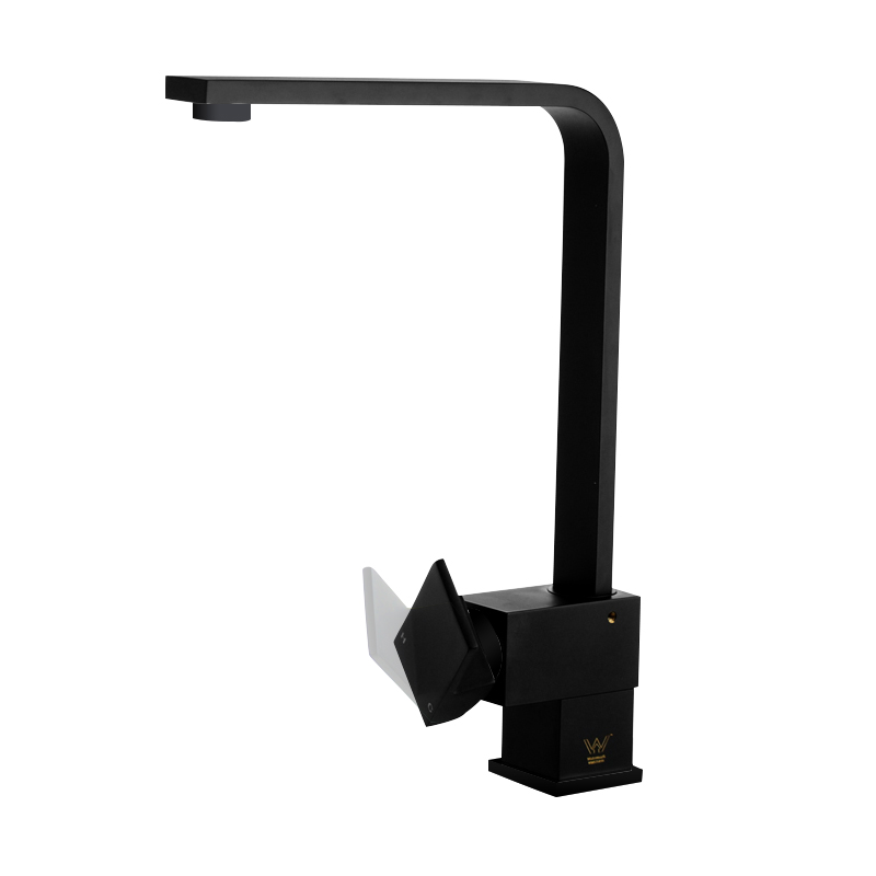 [40991] Cavallo Matte Black Square Kitchen Mixer