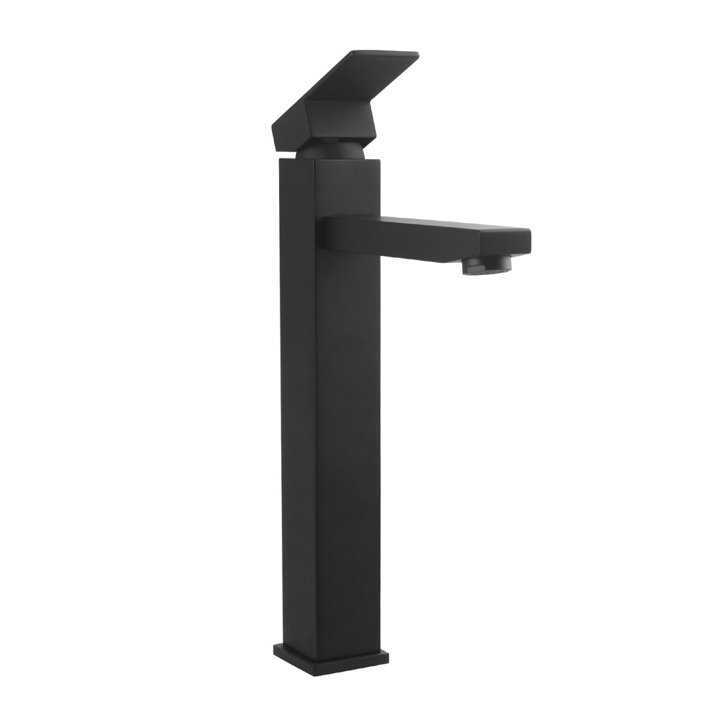[40990] Cavallo Matte Black Square Tall Basin Mixer