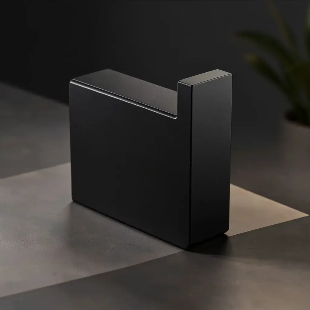 [41009] Cavallo Mattte Black Square Robe Hook