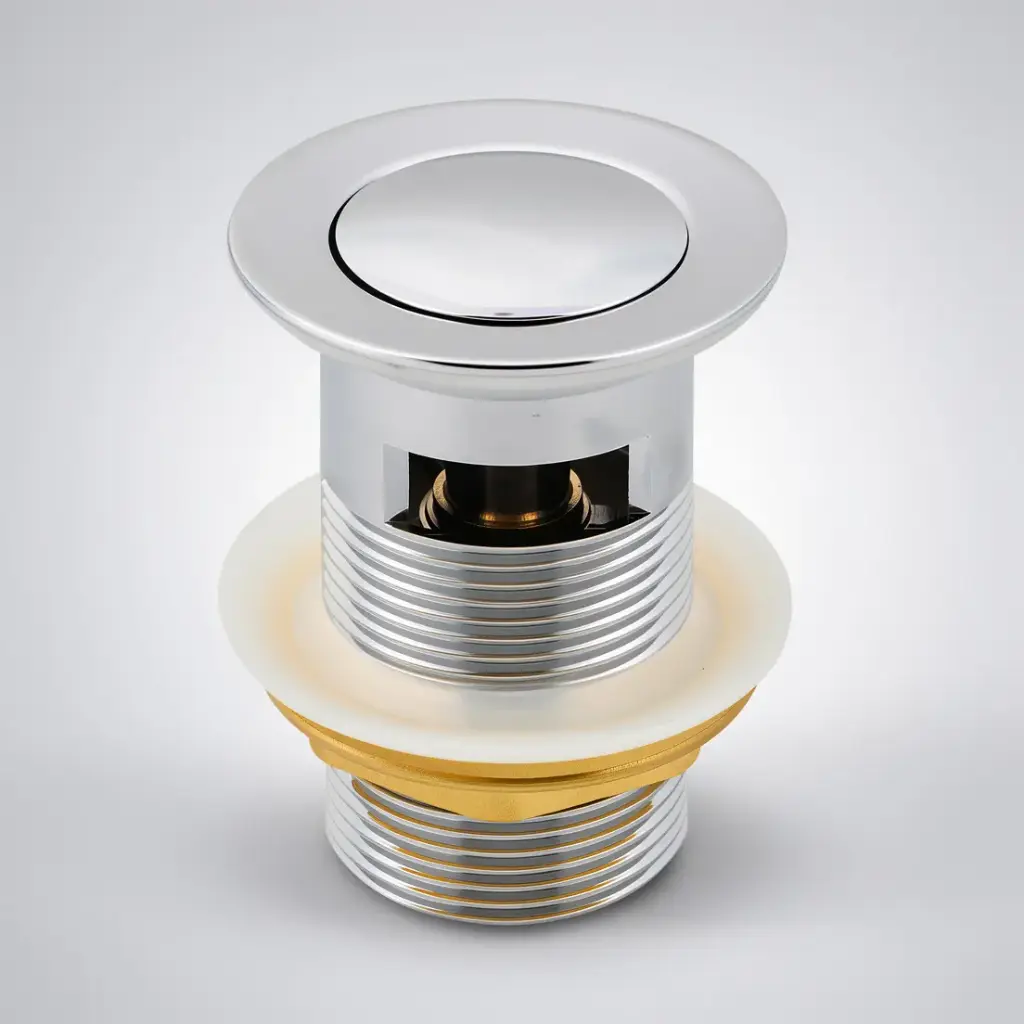 [41081] Chrome 32/40mm Solid Brass Basin Pop Up Waste with Overflow