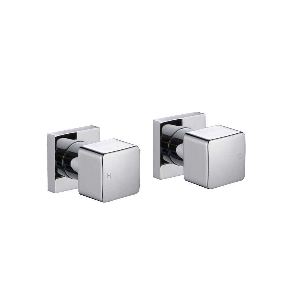 [40240] Chrome Cubic Shower Wall Taps