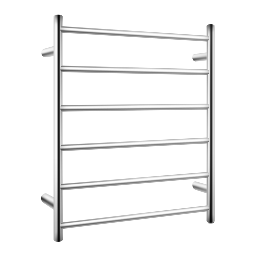 [40445] Chrome Round Electric Heated Towel Rack 6 Bars