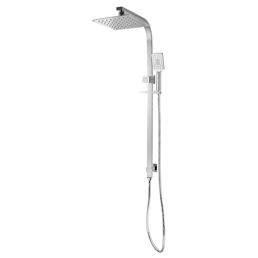 [40268] Chrome Square Shower Station without Shower Head and Handheld Shower