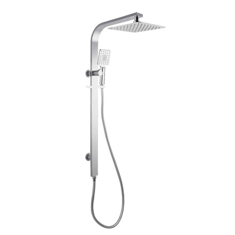 [40283] Chrome Square Shower Station without Shower Head and Handheld Shower(Wide Rail)