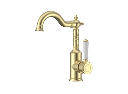 [44256] Clasico Basin Mixer Ceramic handle in Brushed Gold