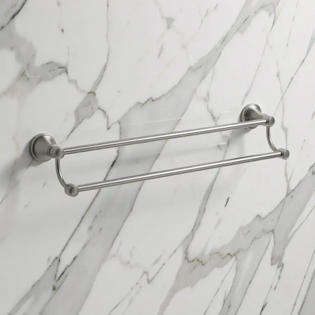 [44198] Clasico Double Towel Rail 600mm in Brushed Nickel