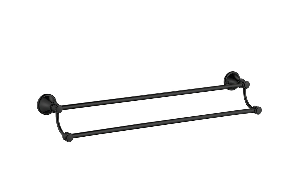 [44203] Clasico Double Towel Rail 800mm in Matt Black