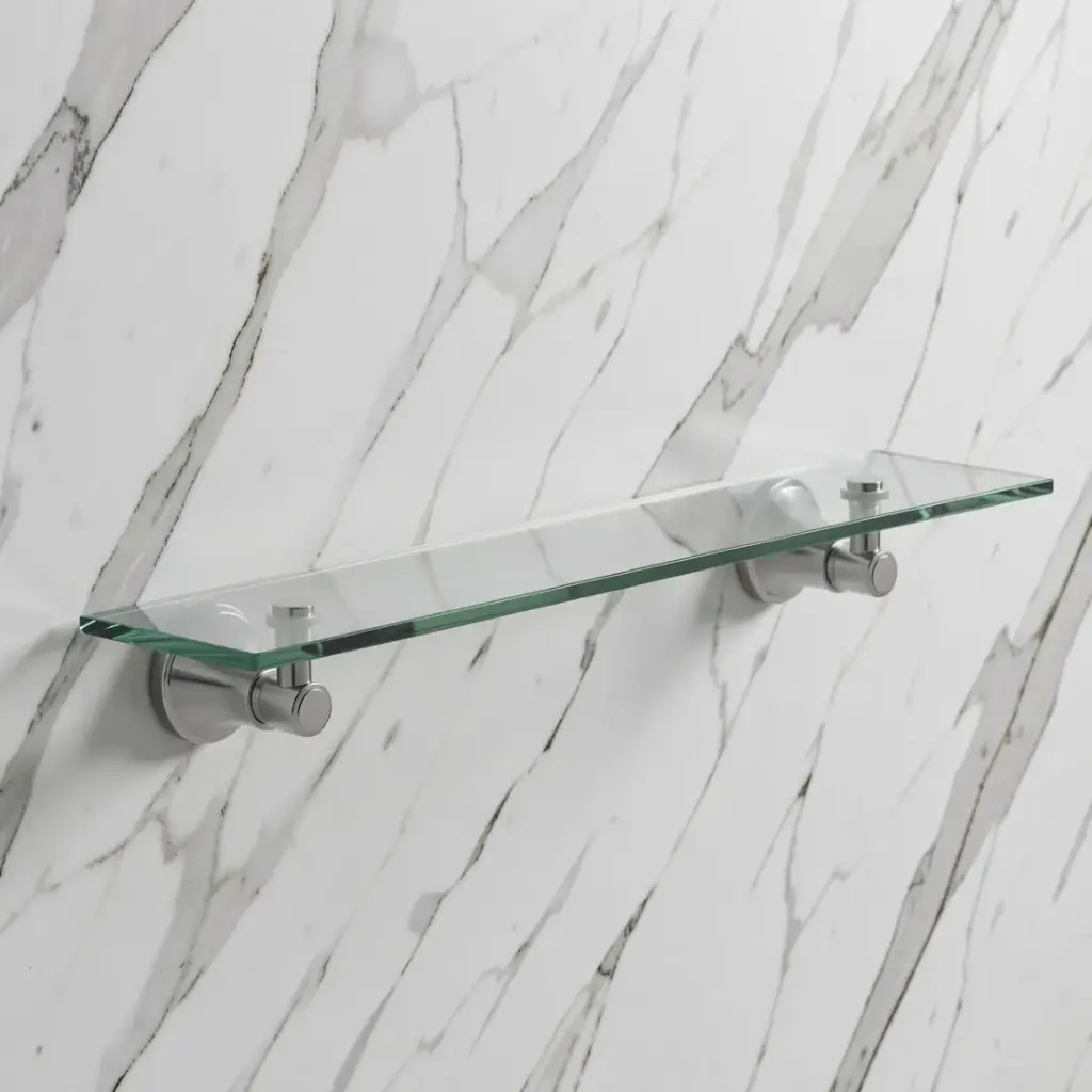 [44214] Clasico Glass Shelf in Brushed Nickel