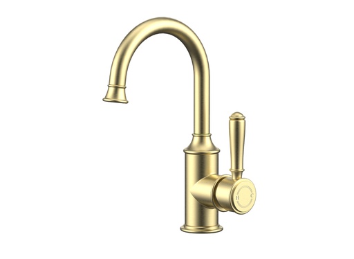 [44251] Clasico Gooseneck Basin Mixer in Brushed Gold