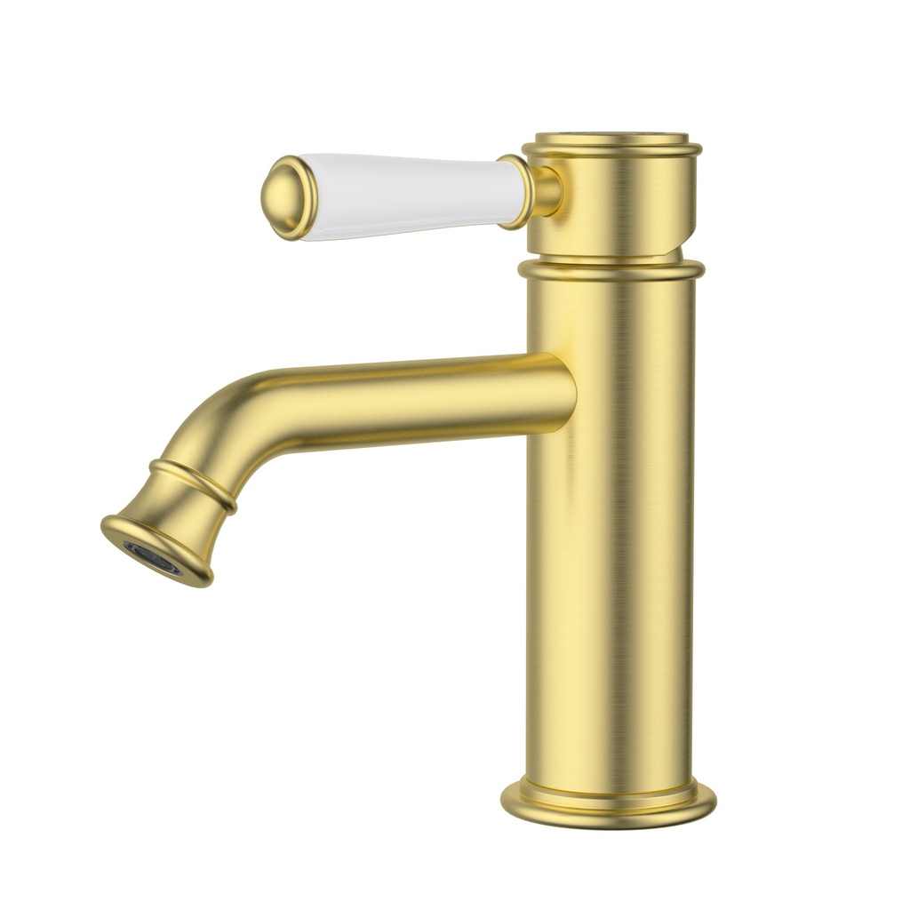 [44676] Clasico New Basin Mixer Ceramic Handle Brushed Gold
