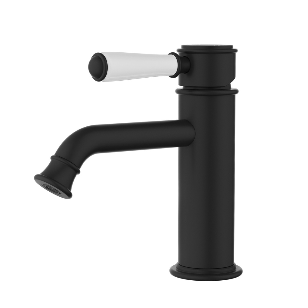 [44675] Clasico New Basin Mixer Ceramic Handle Matt Black