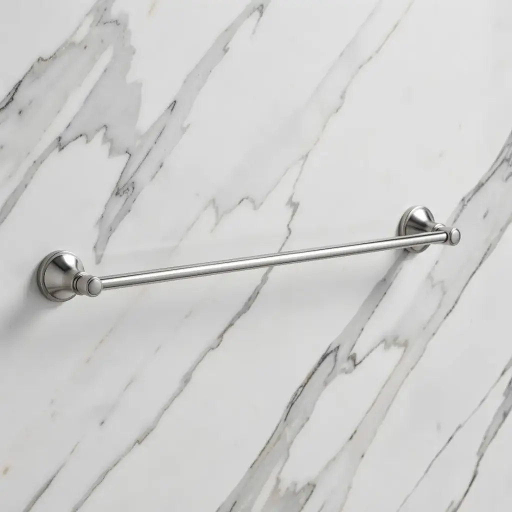 [44190] Clasico Single Towel Rail 600mm in Brushed Nickel