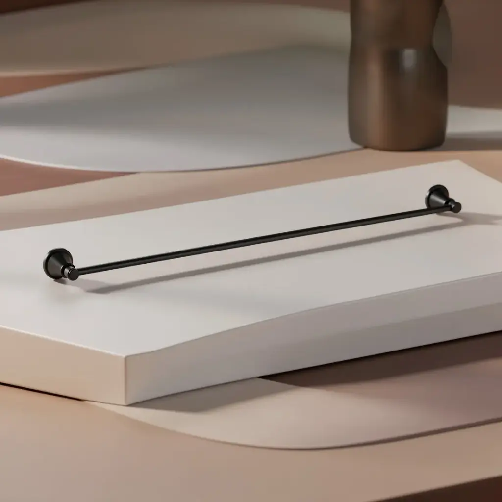 [44195] Clasico Single Towel Rail 800mm in Matt Black