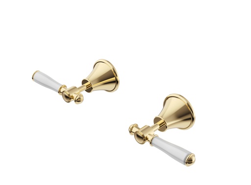 [44298] Clasico Wall Top Assemblies Ceramic Hahdle Brushed Gold Lead Free