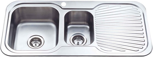[43080] Cora 1 & 1/2 Bowl Single Drainer Sink 980x480 x 170mm Left Hand Bowl(304 Stainless Steel)