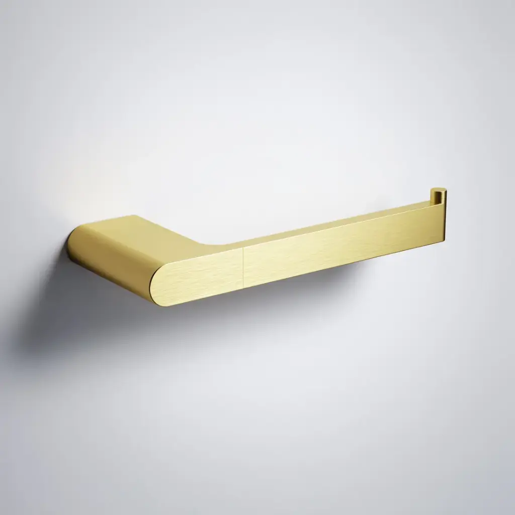 [44566] Cora Round Cornered Rectangle Towel Bar Brushed Gold