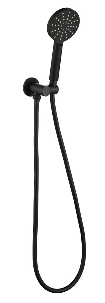 [44064] Cora Round Hand Shower On Wall Outlet Bracket(Matt Black)