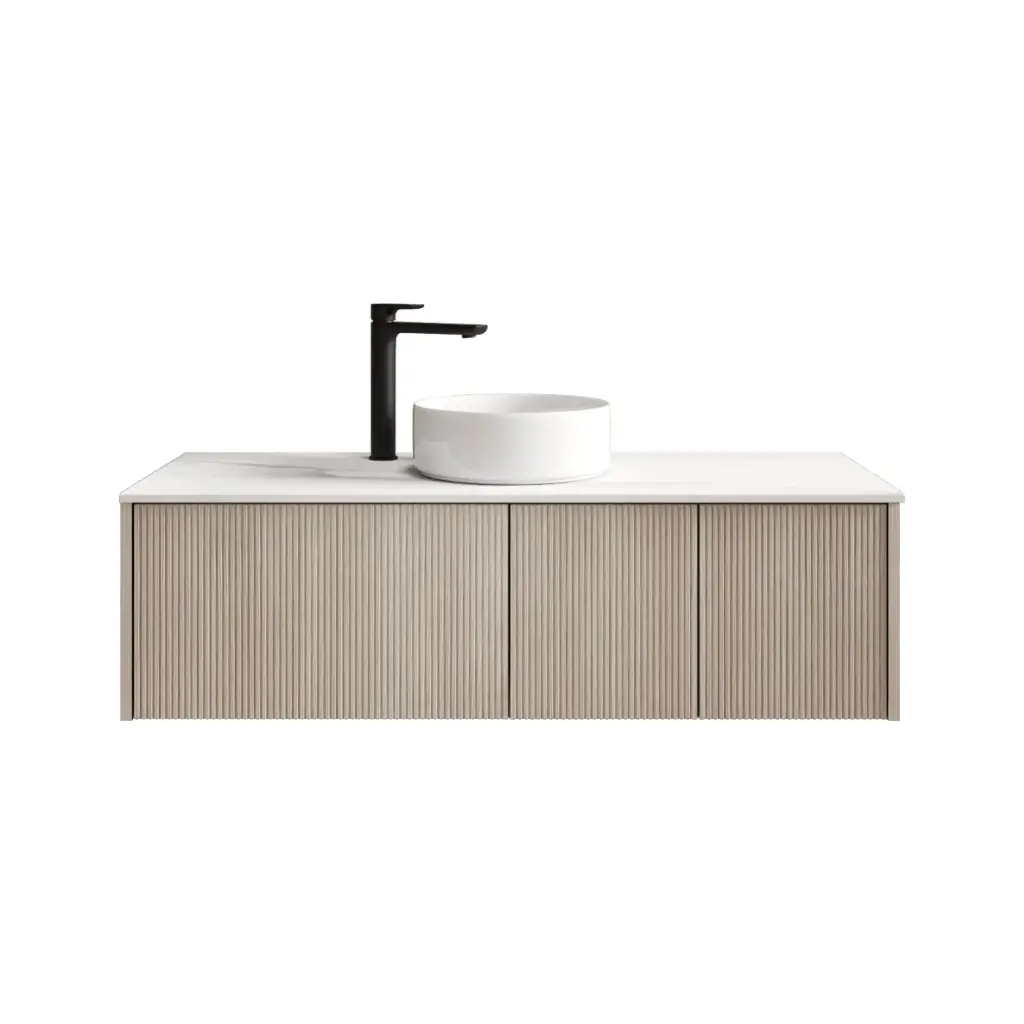 [98526/Cust-K125W-CO] 1200mm Customised Kiama Two Doors and One Drawer Plywood Wall Hung Vanity Cabinet Only Coastal Oak