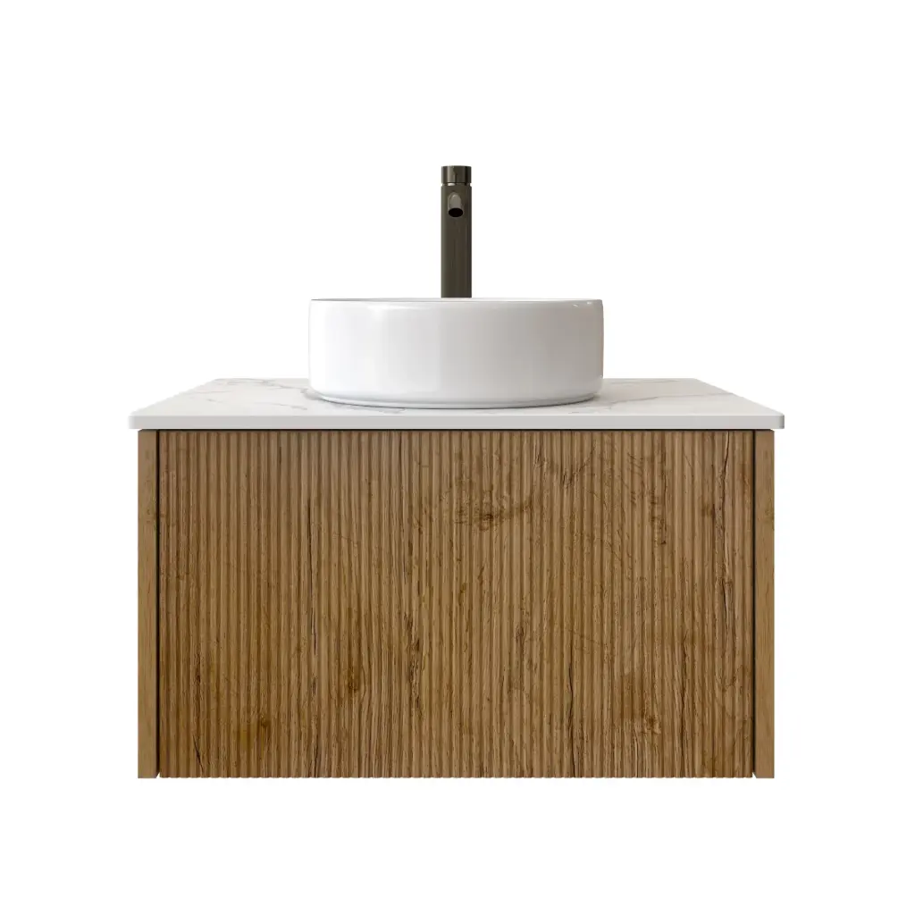 [98501/Cust-K650W-PO] 600mm Customised Kiama One Drawer Plywood Wall Hung Vanity Prime Oak