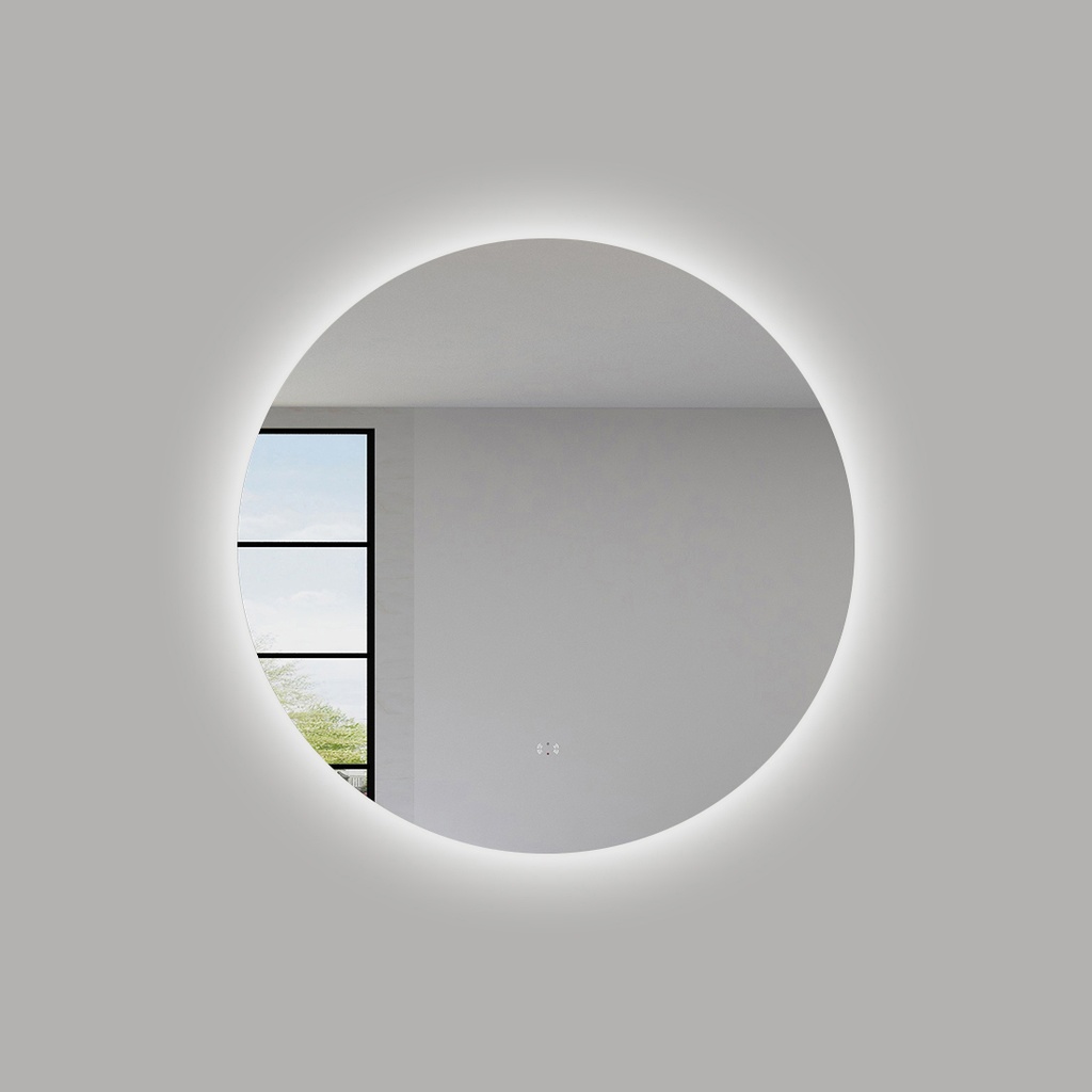 [86128/UL800BM] 800mm Round 3 Color Backlit LED Mirror With Touchless Sensor Switch