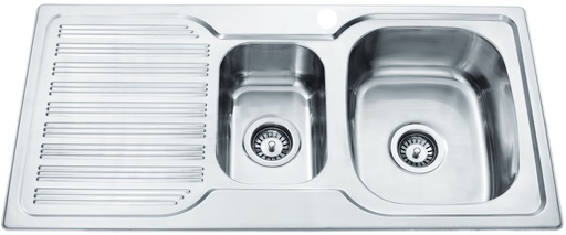 [43029] Eden 1 & 1/4 Bowl & Single Drainer 980 x 480 x 170mm(304 Stainless Steel)