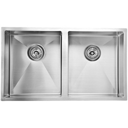 [44481] Eden Double Bowl Undermount Sink 720mm  (R10 Corner,93 degree) 304 Stainless Steel