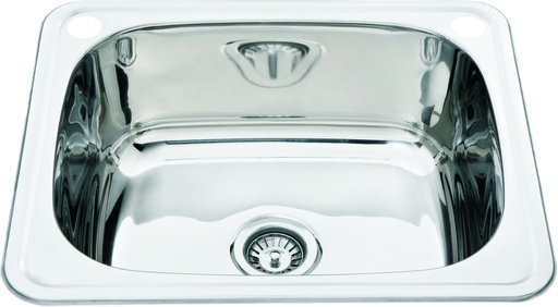 [43060] Single Bowl Laundry Sink 555x455mm Abovemount Two Tap Hole (304 Stainless Steel)