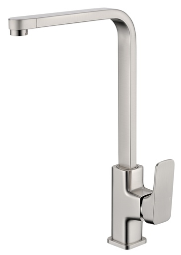 [44079] Eden Round Cornered Rectangle Handle Sink Mixer Brushed Nickel Lead Free