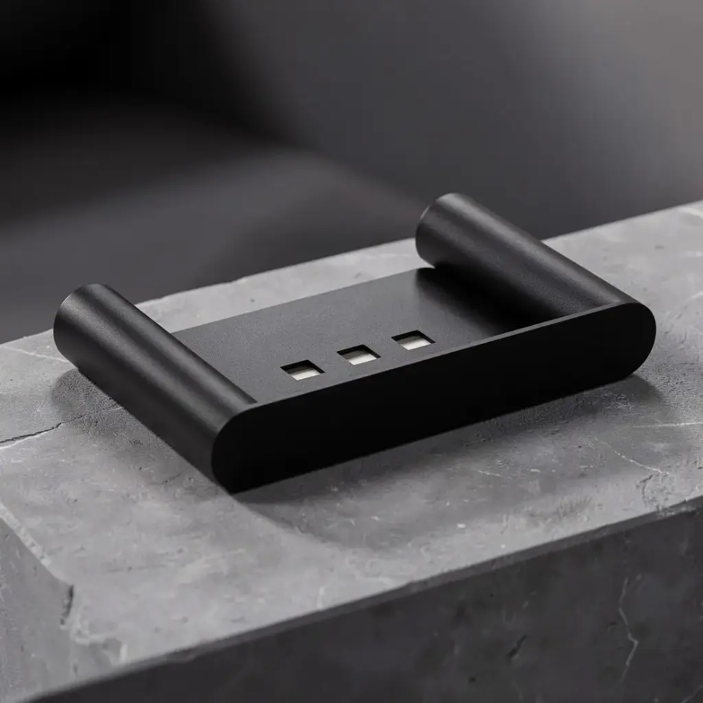 [40638] Esperia Matte Black Soap Dish Holder