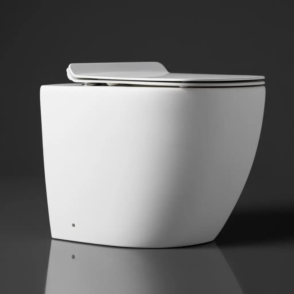 Floor Pan Matte White Rimless Flushing Toilet P-trap Roughing -in